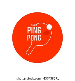 Table tennis emblem. Ping pong club logo template.