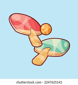 Table Tennis Equipment Illustration Vector in Cartoon Style