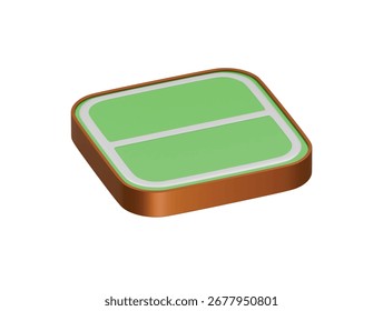 ícone de campo de tênis de mesa renderização de ilustração 3d