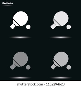 Table tennis flat grayscale vector icon.