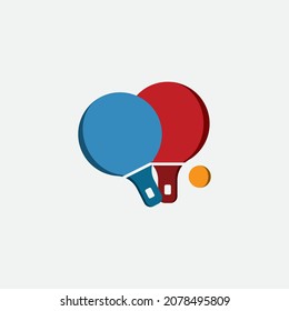 Table tennis flat icon design. Ping pong symbol for logo template, web and mobile apps.