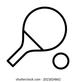 Table tennis flat line icon. Tennis racket and ball ,equipments for game sport. Outline sign for mobile concept and web design, store.