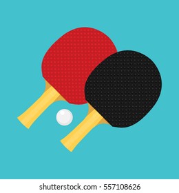 Table tennis flat vector.