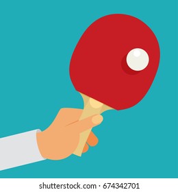 Table tennis flat vector.