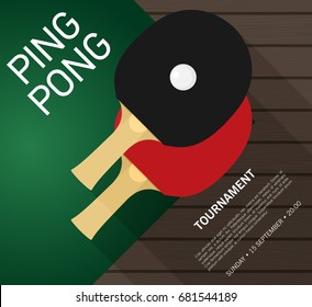 Table tennis flat vector.