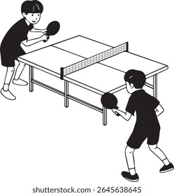 Table tennis game silhouette vector design 