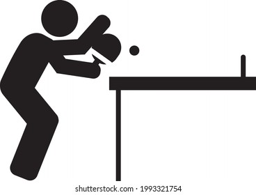 Table tennis game vector icon illustration black and white