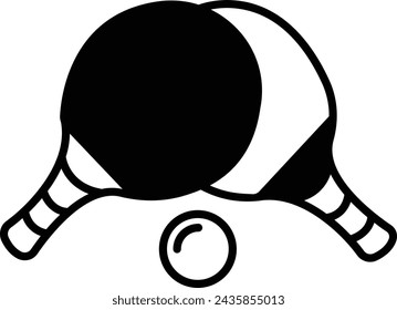 Table Tennis glyph and line vector illustration