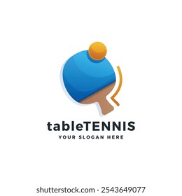 Logo colorido del degradado del tenis de mesa