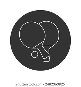 Table tennis gray line icon. Sport symbol vector illustration