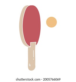 table tennis hand drawn element design vector. clipart cartoon illustration