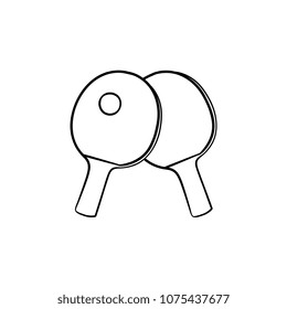 Table tennis hand drawn outline doodle icon. Racket and ball for table tennis vector sketch illustration for print, web, mobile and infographics isolated on white background.