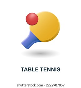 Table Tennis icon. 3d illustration from table games collection. Creative Table Tennis 3d icon for web design, templates, infographics and more