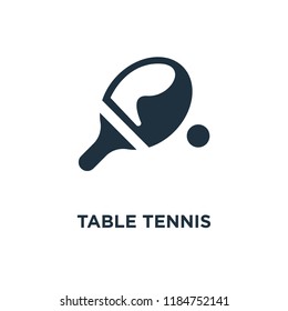 Table tennis icon. Black filled vector illustration. Table tennis symbol on white background. Can be used in web and mobile.