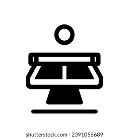 Table tennis table icon. Black silhouette of a table tennis table or ping pong. Vector illustration