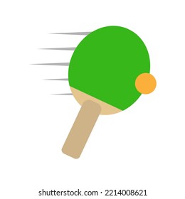 Table tennis icon. Fast racket for table tennis with ball. Vector illustration. 