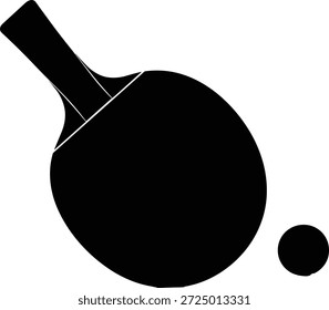 Table tennis icon featuring paddle and ball silhouette for sports, recreation, training, fitness, competition, and active lifestyle design content