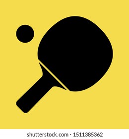 Table Tennis icon isolated on Yellow Background. Sport Concept. - Vector 