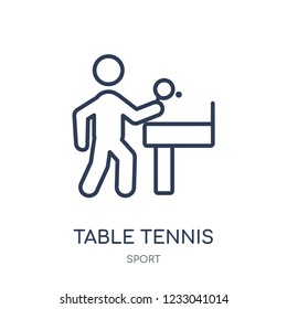 Table tennis icon. Table tennis linear symbol design from sport collection. Simple outline element vector illustration on white background