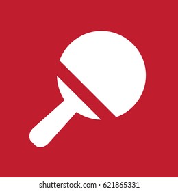 Table tennis icon on red background