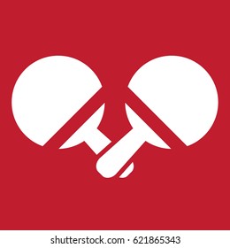 Table tennis icon on red background