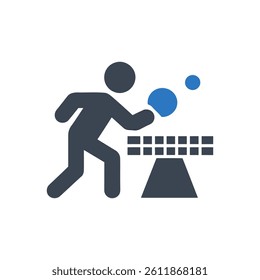 Table Tennis Icon On White Background