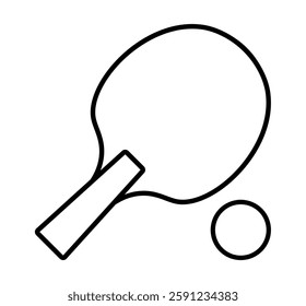 Table tennis icon with outline and glyph style.