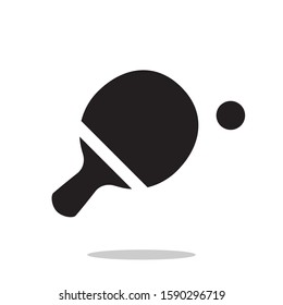 Table Tennis Icon. Raquet And Ball Isolated Vector Illustration. Ping-pong Sport. Indoor Activity.