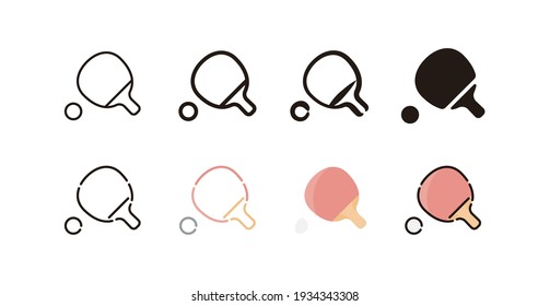 Table tennis Icon Set (8 different style vector icon set)