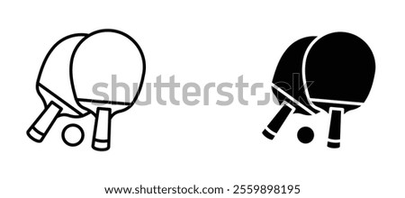 Table tennis Icon set in black color for ui designs