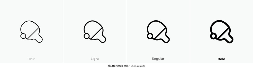 table tennis icon. Thin, Light Regular And Bold style design isolated on white background