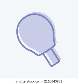 Table Tennis Icon in trendy two tone style isolated on soft blue background