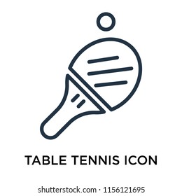 Table tennis icon vector isolated on white background, Table tennis transparent sign , thin pictogram or outline symbol design in linear style