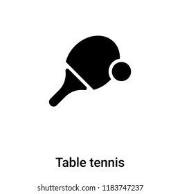 Table tennis icon vector isolated on white background, logo concept of Table tennis sign on transparent background, filled black symbol