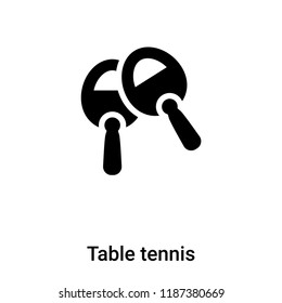 Table tennis icon vector isolated on white background, logo concept of Table tennis sign on transparent background, filled black symbol