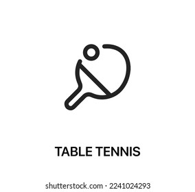 table tennis icon vector. Linear style sign for mobile concept and web design. table tennis symbol illustration. Pixel vector graphics - Vector.