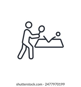 table tennis icon. vector.Editable stroke.linear style sign for use web design,logo.Symbol illustration.