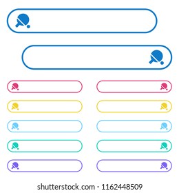 Table tennis icons in rounded color menu buttons. Left and right side icon variations.