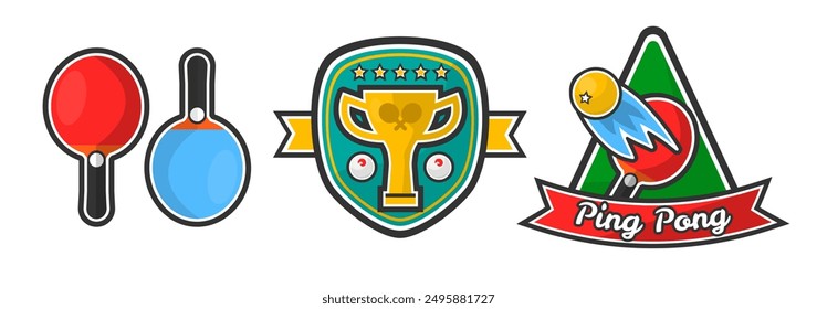 Table Tennis Icons Set vector