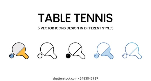 Table Tennis icons vector set stock illustration.