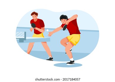 Table Tennis Illustration concept. Flat illustration isolated on white background.