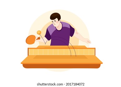 Table Tennis Illustration concept. Flat illustration isolated on white background.