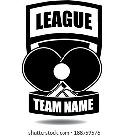 Table Tennis insignia badge icon symbol  EPS 10 vector, grouped for easy editing. No open shapes or paths.
