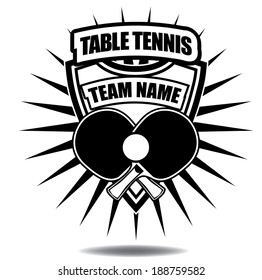 Table Tennis insignia badge icon symbol  EPS 10 vector, grouped for easy editing. No open shapes or paths.