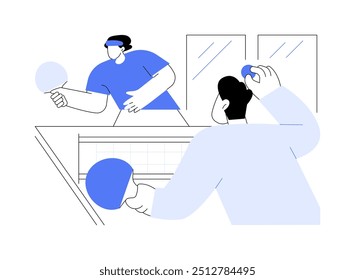 Table tennis isolated cartoon vector illustrations. Happy university students play table tennis together, education, doing sport with friend, healthy and active lifestyle vector cartoon.