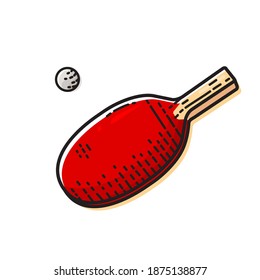Tenis de mesa aislada en un fondo blanco. Ilustración vectorial del objeto deportivo.