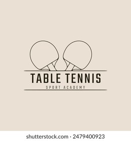 table tennis line art logo icon and symbol minimalist game tournament vector illustration design
