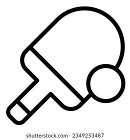 Table tennis line icon. Ping pong vector illustration isolated on white. Tennis racket and ball outline style designed for and app.