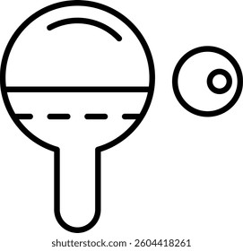 Table Tennis Line Vector Icon Design