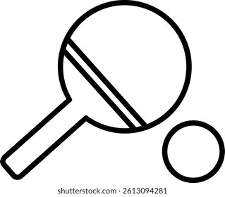 Table Tennis Line Vector Icon Design